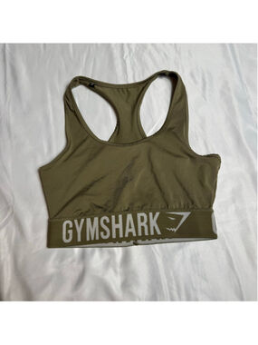 Women's Gymshark Sports Bra Size S Olive White